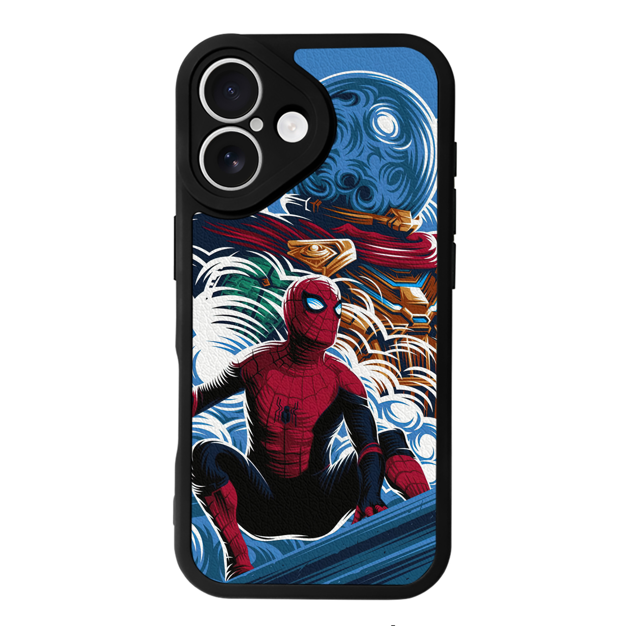 Spider Man スパイダーマン 【iPhone 16シリーズ対応】シリコンスマホケース（レザー調） 材質：シリコン